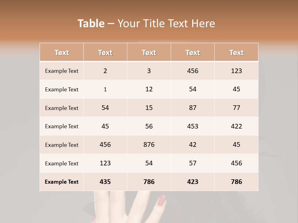 Woman Hairstyle High Contrast Red Manicure PowerPoint Template