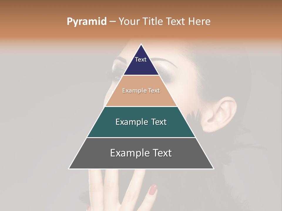 Woman Hairstyle High Contrast Red Manicure PowerPoint Template