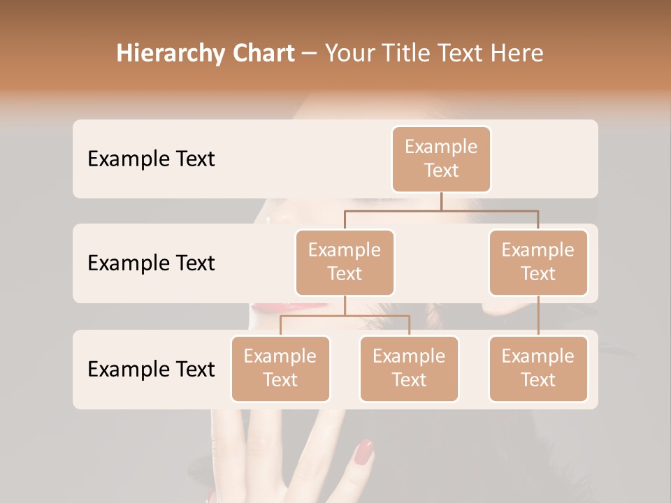Woman Hairstyle High Contrast Red Manicure PowerPoint Template