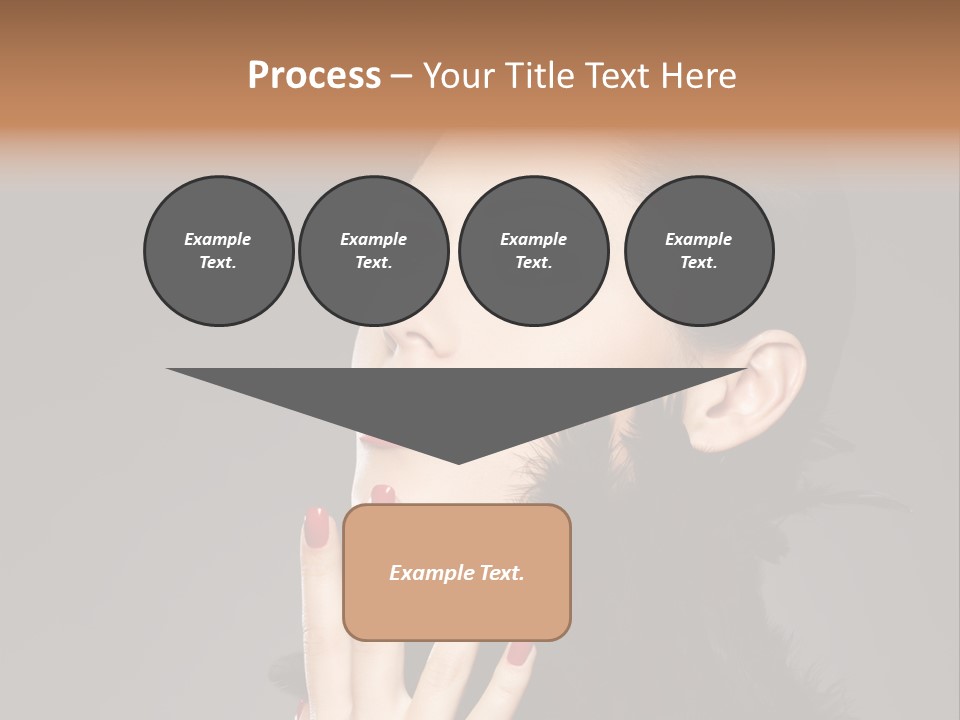 Woman Hairstyle High Contrast Red Manicure PowerPoint Template