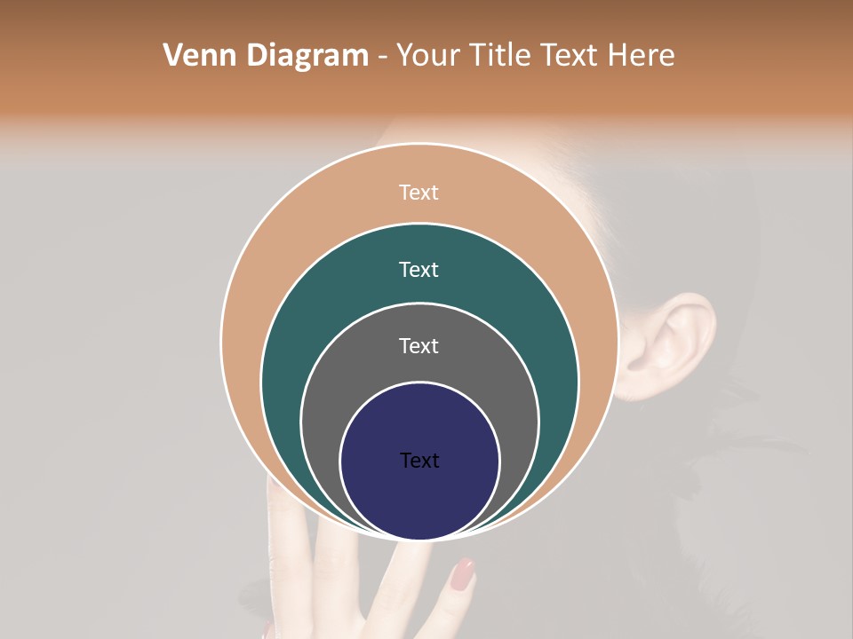 Woman Hairstyle High Contrast Red Manicure PowerPoint Template