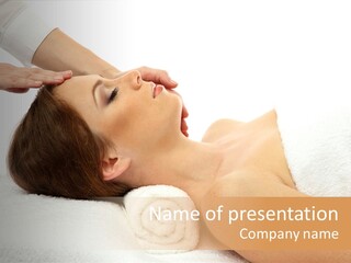 Massage Lady Human PowerPoint Template