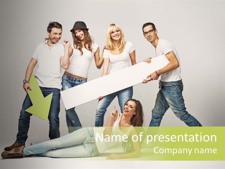 Present Banner Happy PowerPoint Template