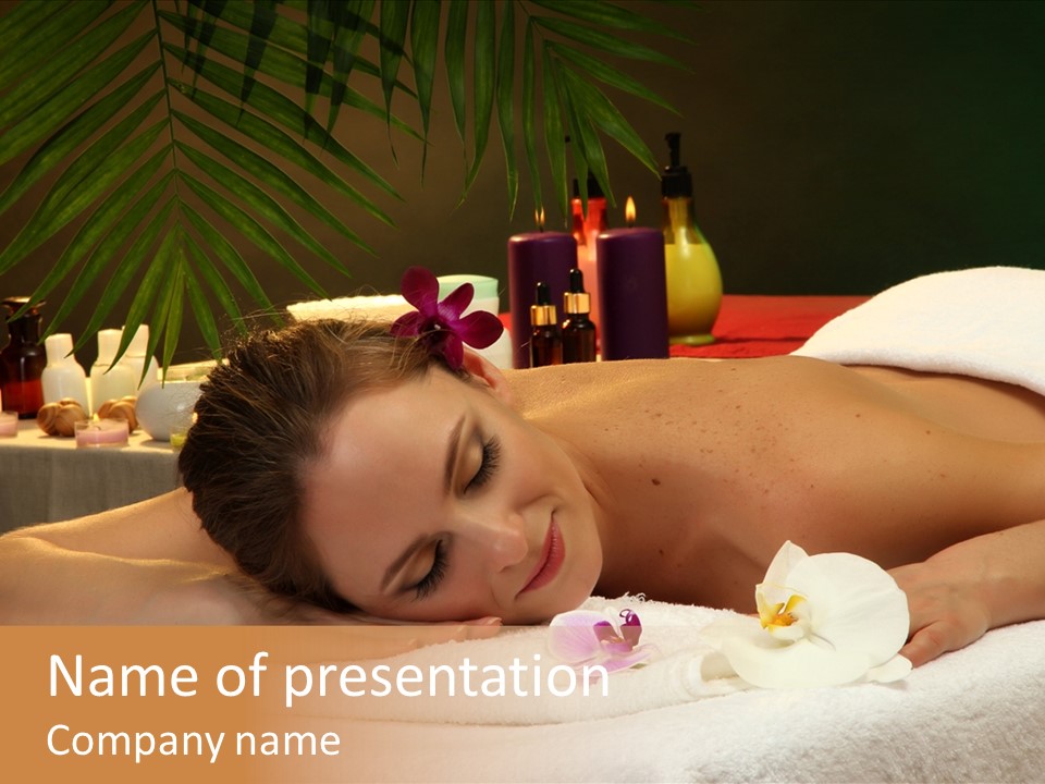 Massaging Stones Beauty PowerPoint Template