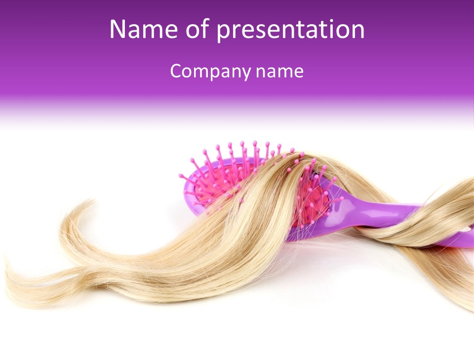 Texture Hairstyle Pink PowerPoint Template