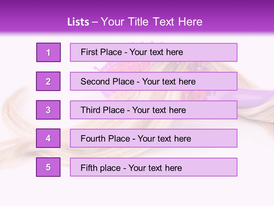 Texture Hairstyle Pink PowerPoint Template