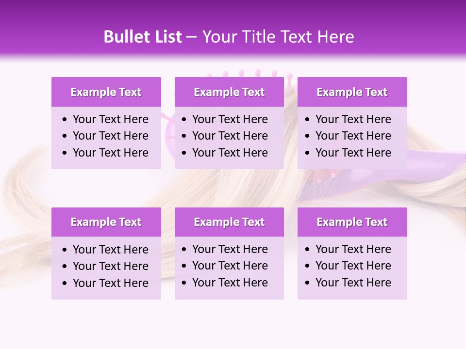 Texture Hairstyle Pink PowerPoint Template