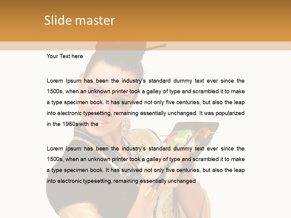 Lifestyle Chopsticks White PowerPoint Template