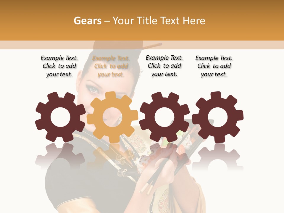 Lifestyle Chopsticks White PowerPoint Template