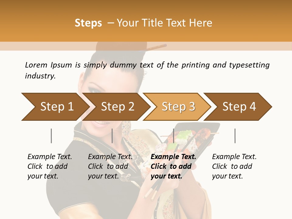 Lifestyle Chopsticks White PowerPoint Template