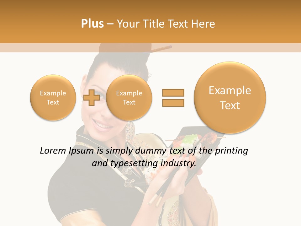 Lifestyle Chopsticks White PowerPoint Template