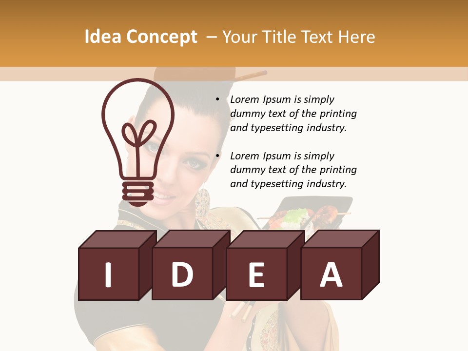 Lifestyle Chopsticks White PowerPoint Template