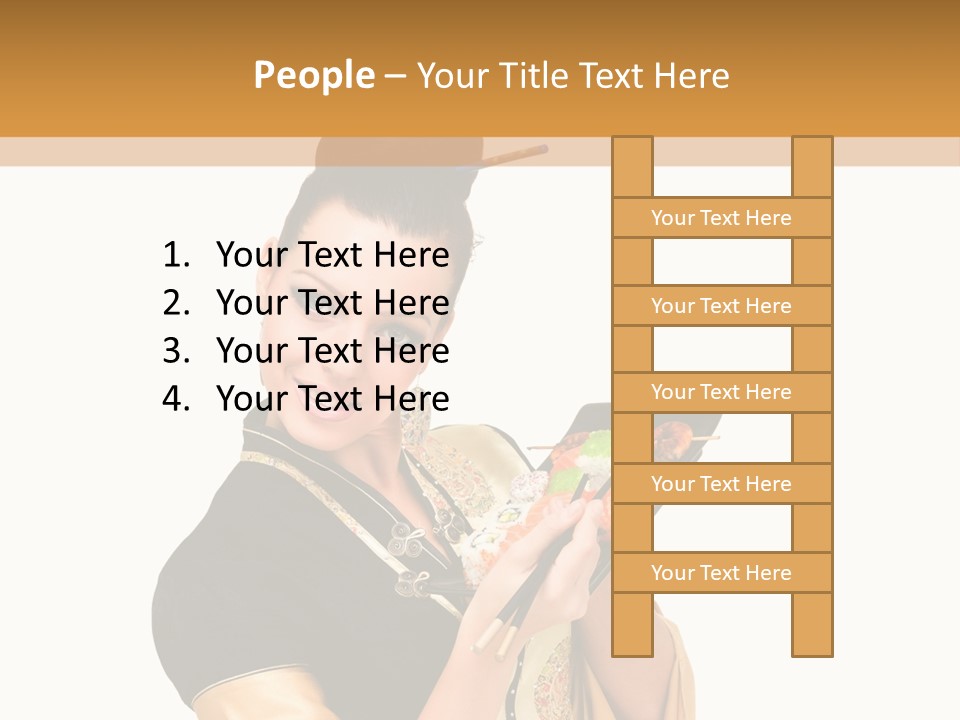 Lifestyle Chopsticks White PowerPoint Template