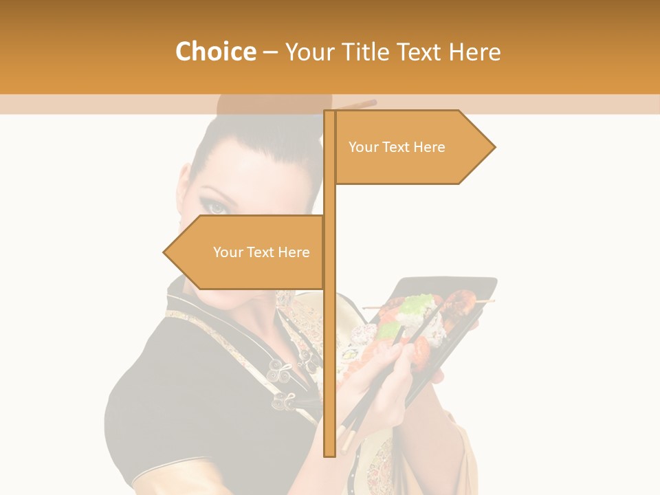 Lifestyle Chopsticks White PowerPoint Template