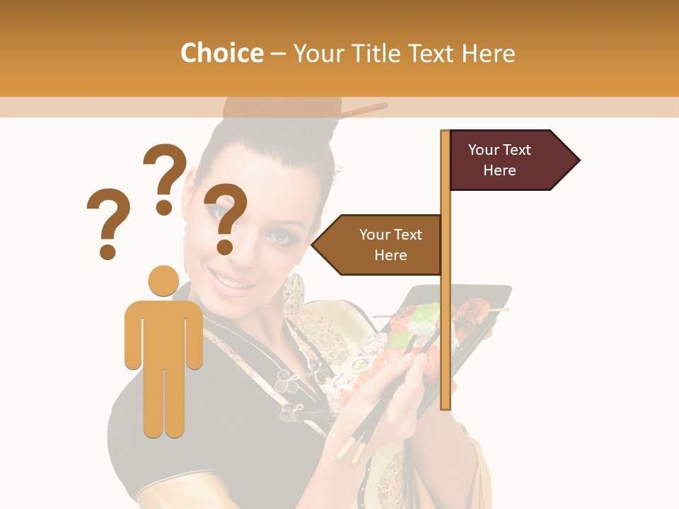 Lifestyle Chopsticks White PowerPoint Template