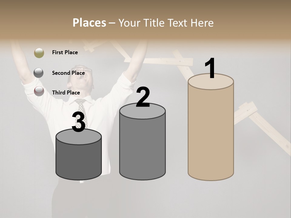 Market Man Cheering PowerPoint Template