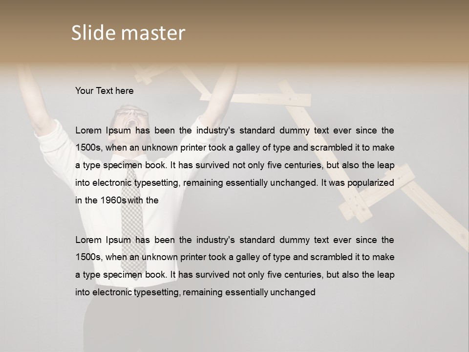 Market Man Cheering PowerPoint Template