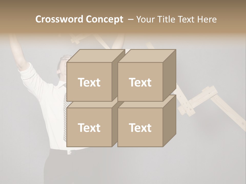 Market Man Cheering PowerPoint Template