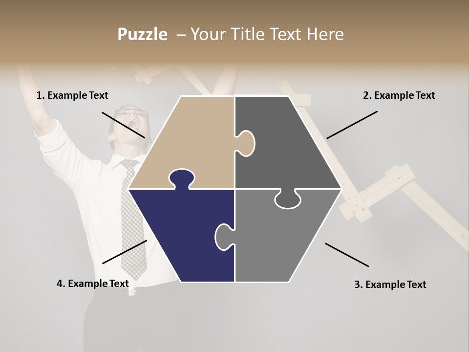 Market Man Cheering PowerPoint Template