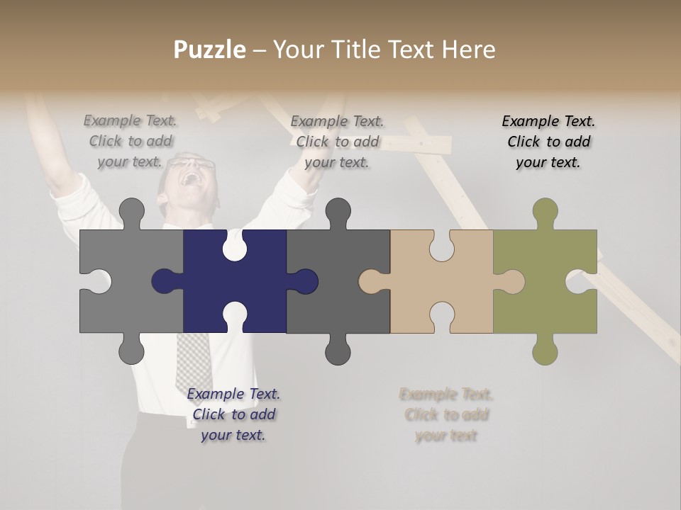 Market Man Cheering PowerPoint Template