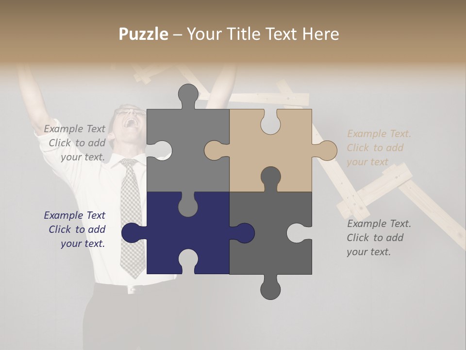 Market Man Cheering PowerPoint Template