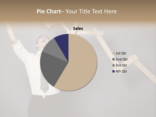 Market Man Cheering PowerPoint Template