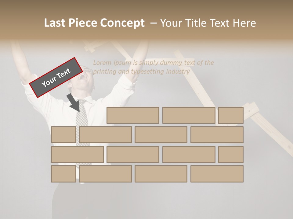 Market Man Cheering PowerPoint Template