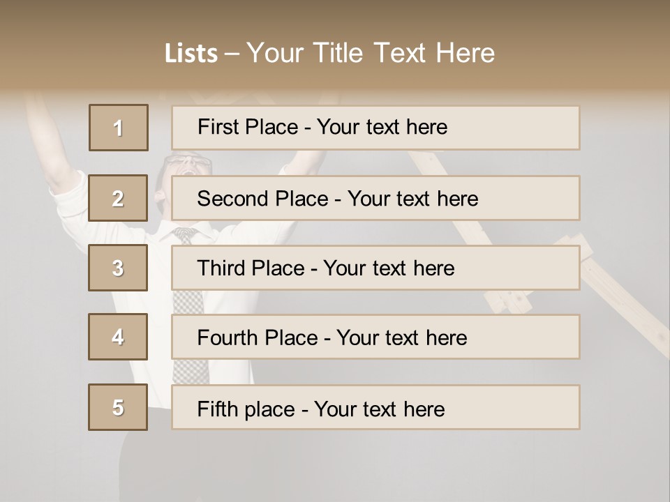 Market Man Cheering PowerPoint Template