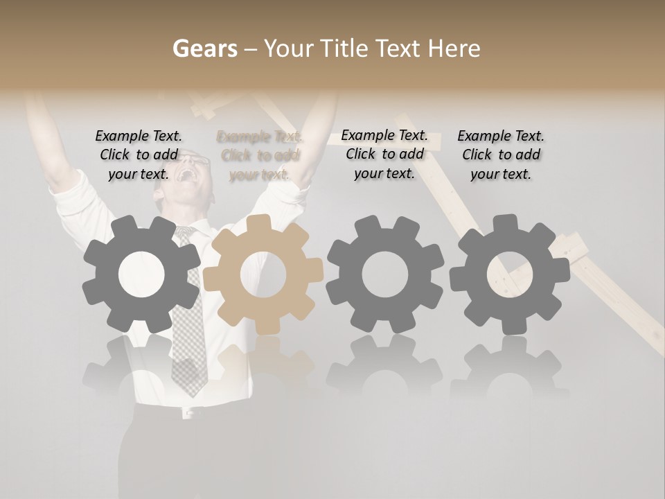 Market Man Cheering PowerPoint Template