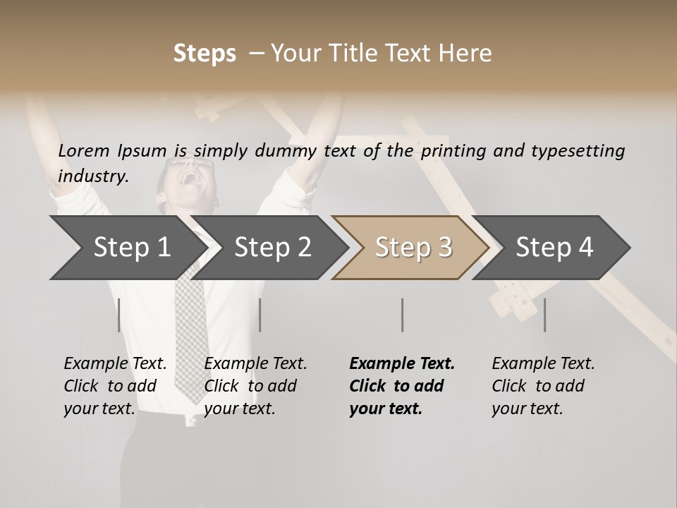 Market Man Cheering PowerPoint Template