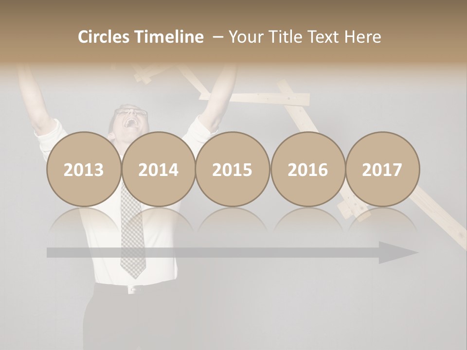 Market Man Cheering PowerPoint Template