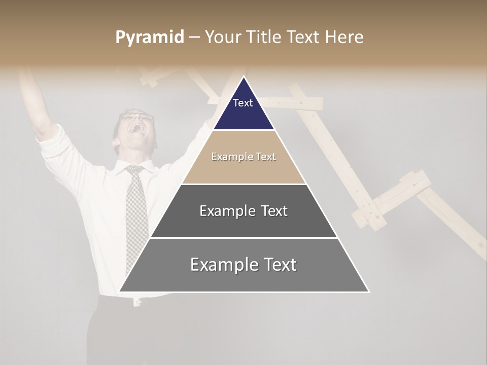 Market Man Cheering PowerPoint Template