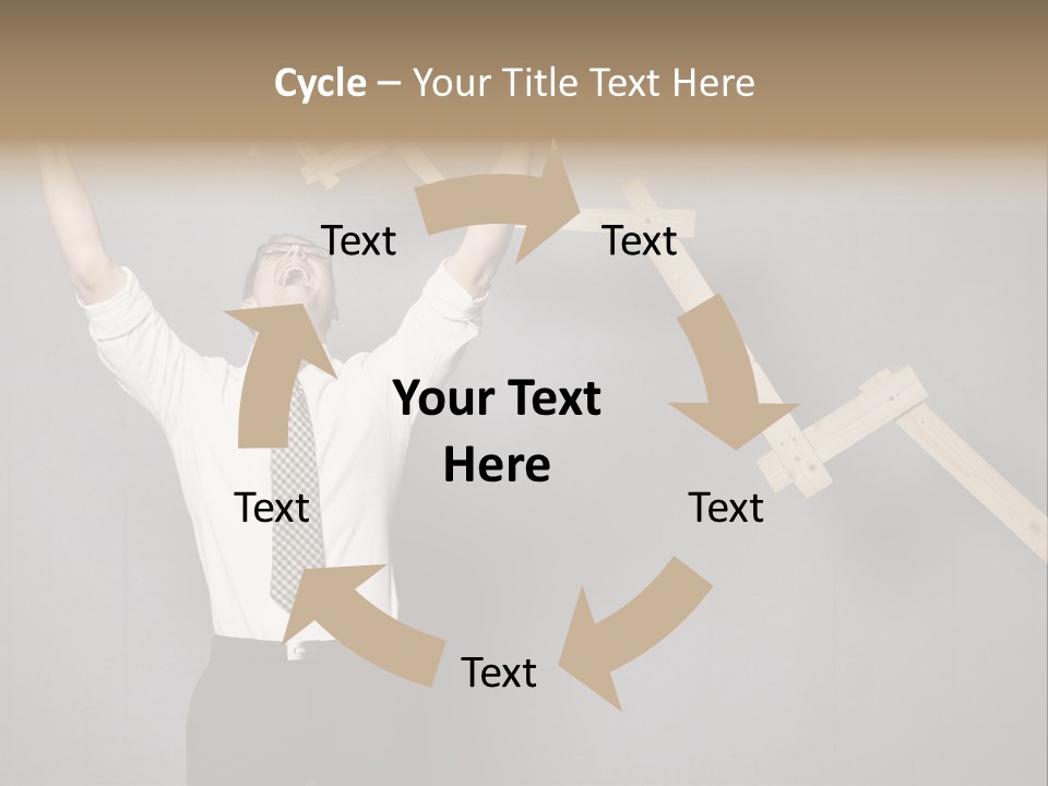 Market Man Cheering PowerPoint Template