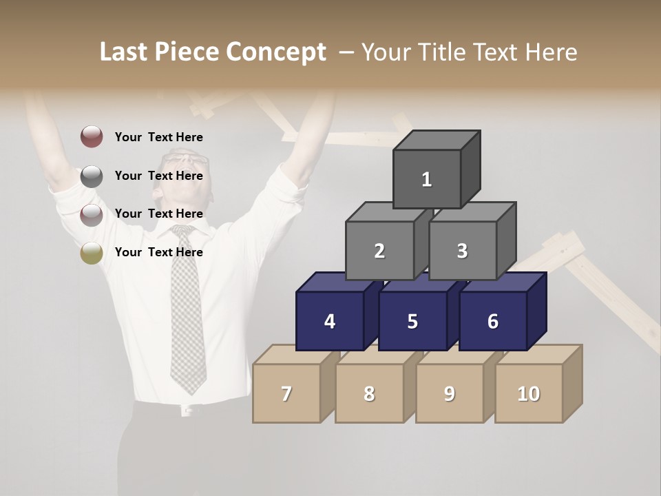 Market Man Cheering PowerPoint Template