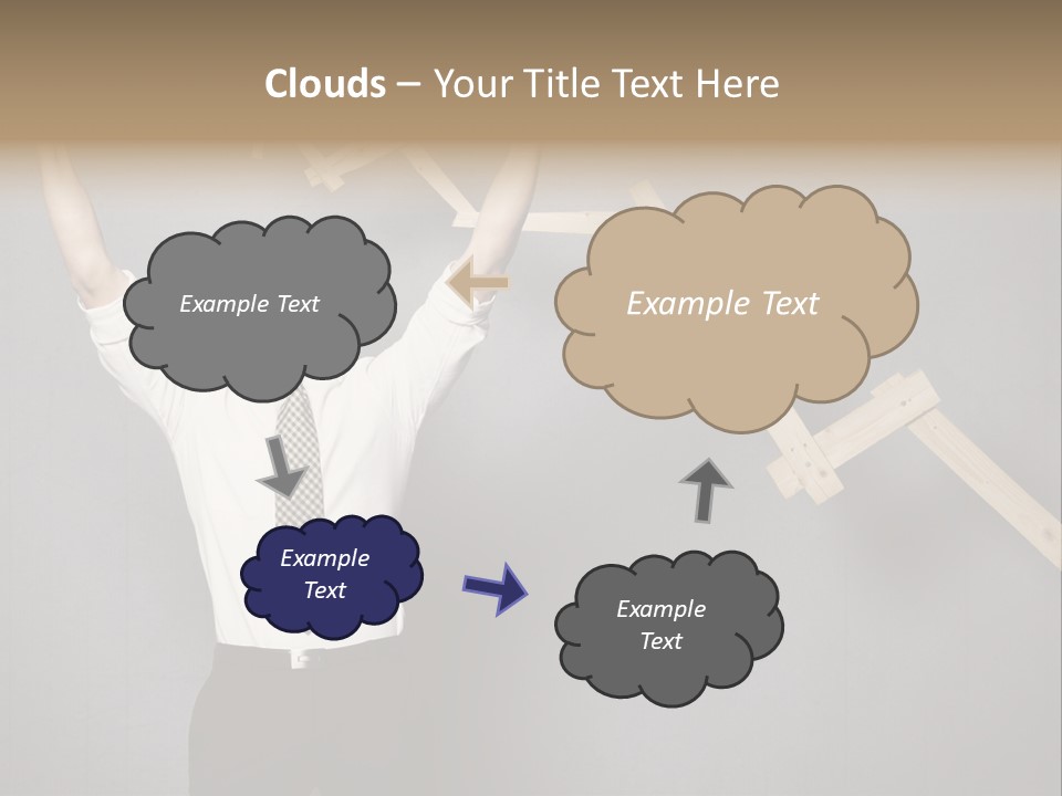 Market Man Cheering PowerPoint Template