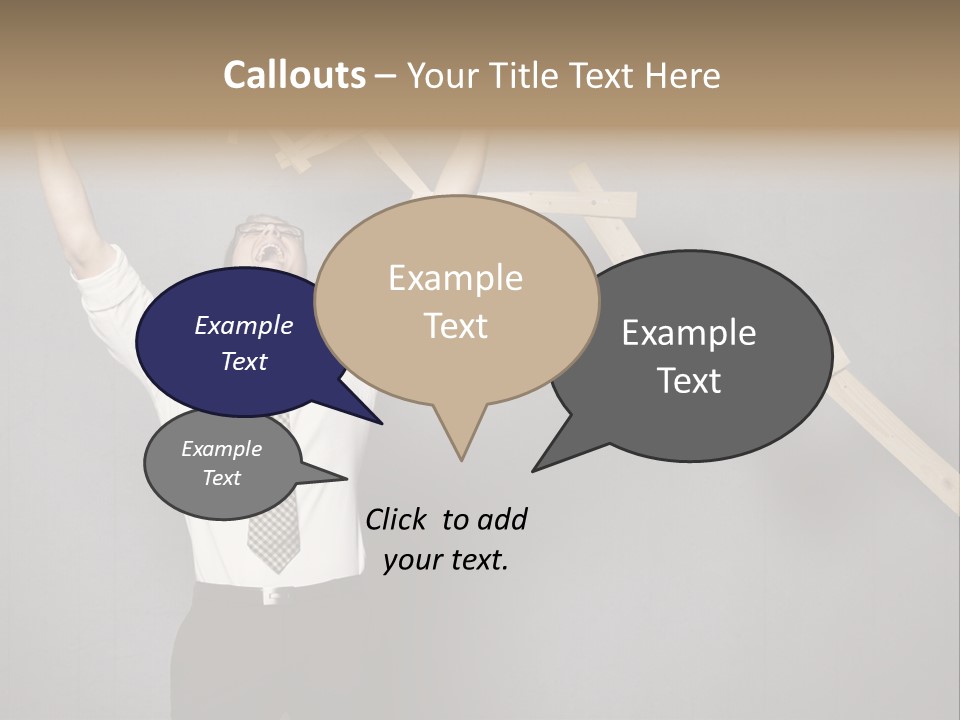 Market Man Cheering PowerPoint Template