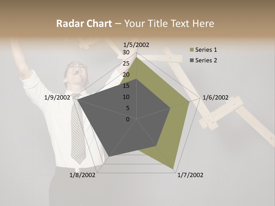 Market Man Cheering PowerPoint Template