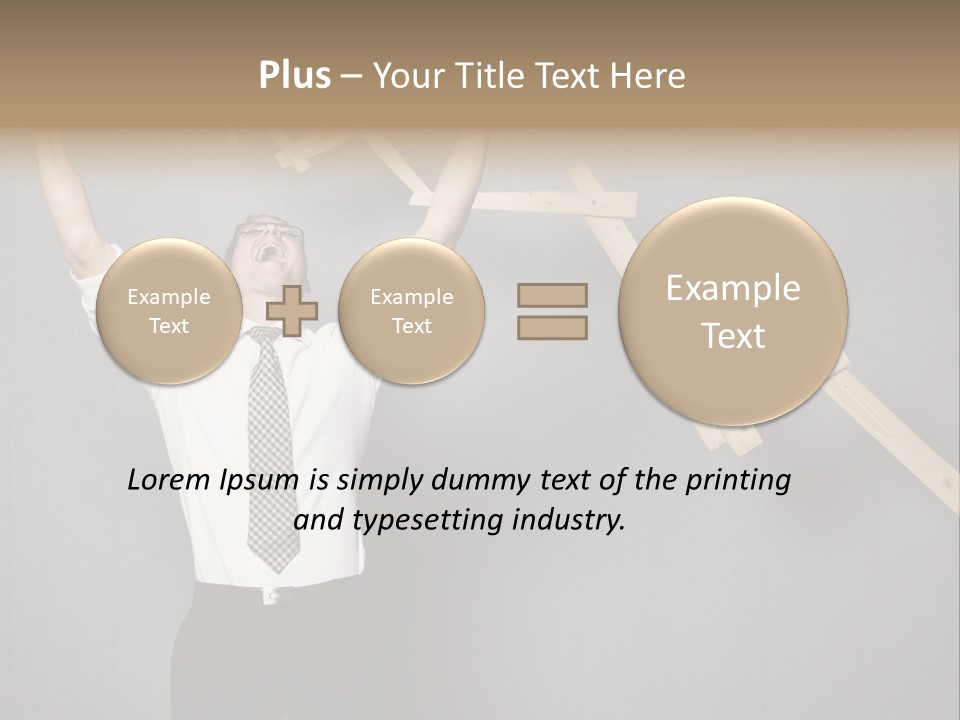 Market Man Cheering PowerPoint Template