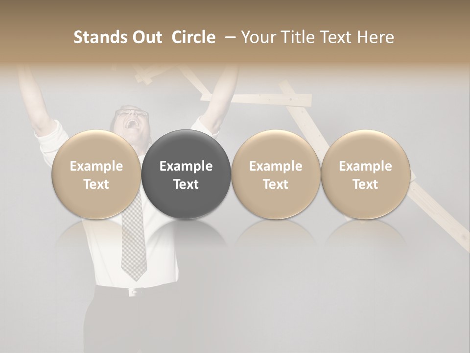 Market Man Cheering PowerPoint Template