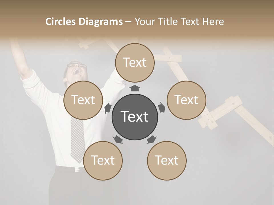 Market Man Cheering PowerPoint Template