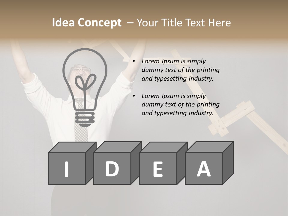 Market Man Cheering PowerPoint Template