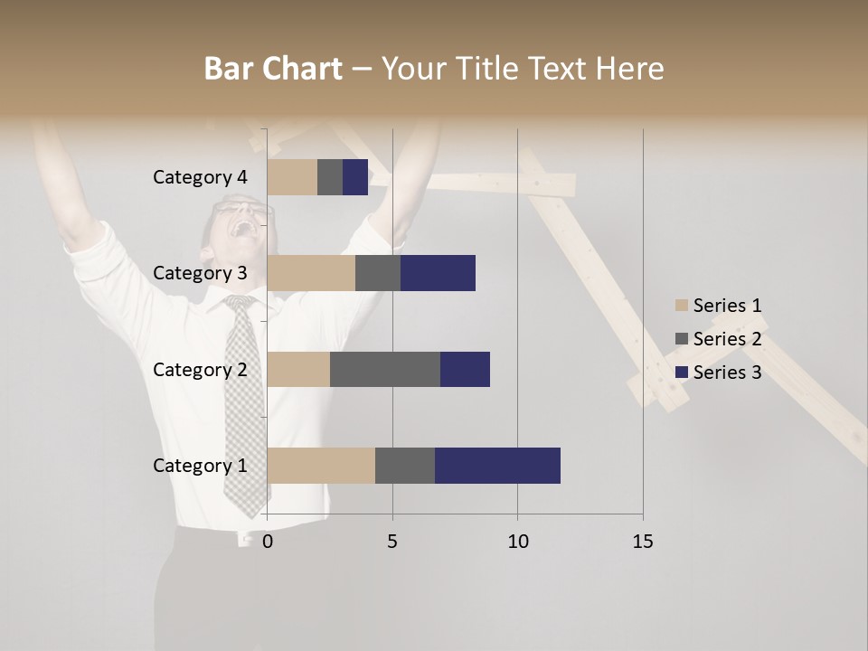Market Man Cheering PowerPoint Template