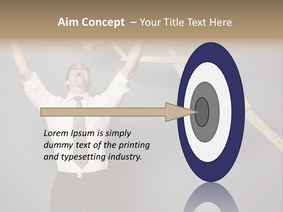 Market Man Cheering PowerPoint Template