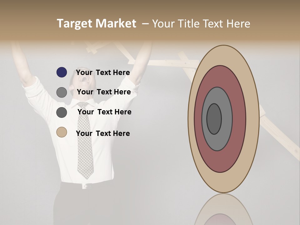 Market Man Cheering PowerPoint Template