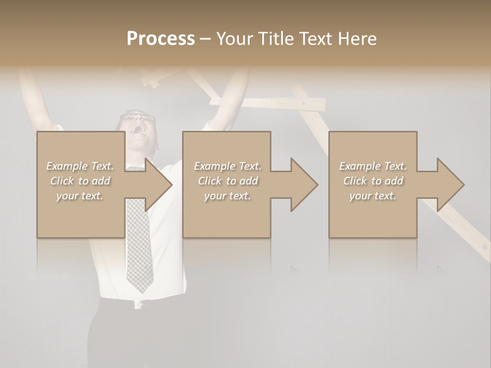 Market Man Cheering PowerPoint Template