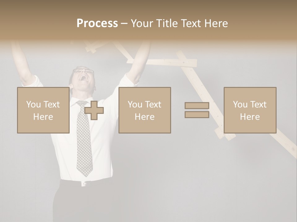 Market Man Cheering PowerPoint Template