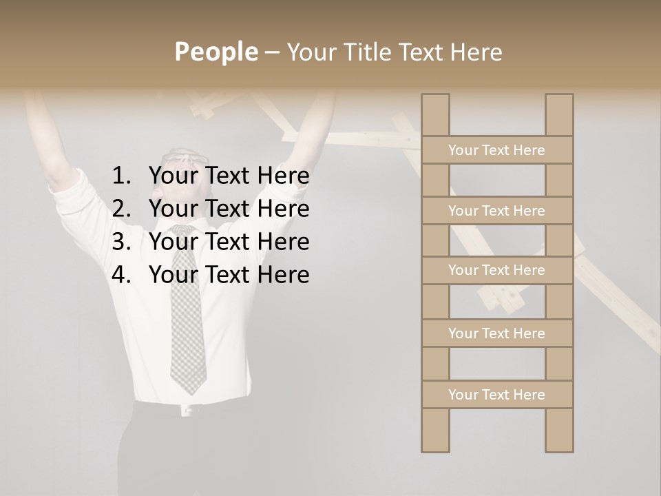 Market Man Cheering PowerPoint Template