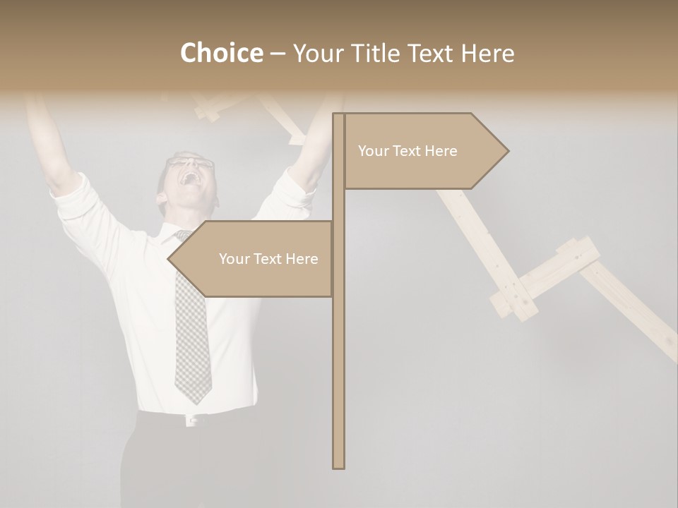 Market Man Cheering PowerPoint Template