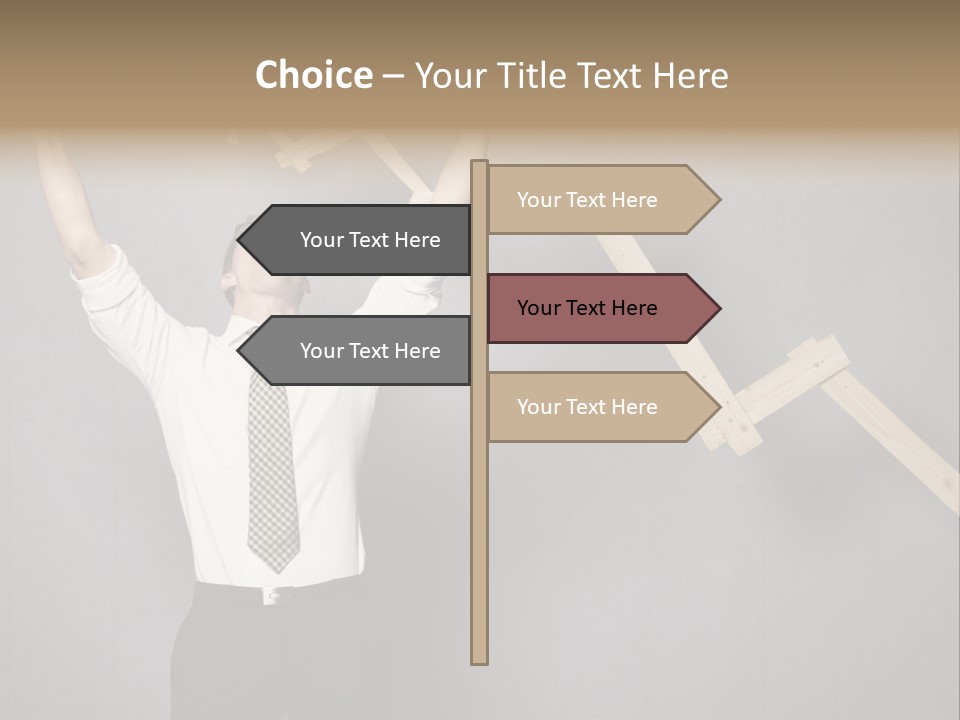 Market Man Cheering PowerPoint Template