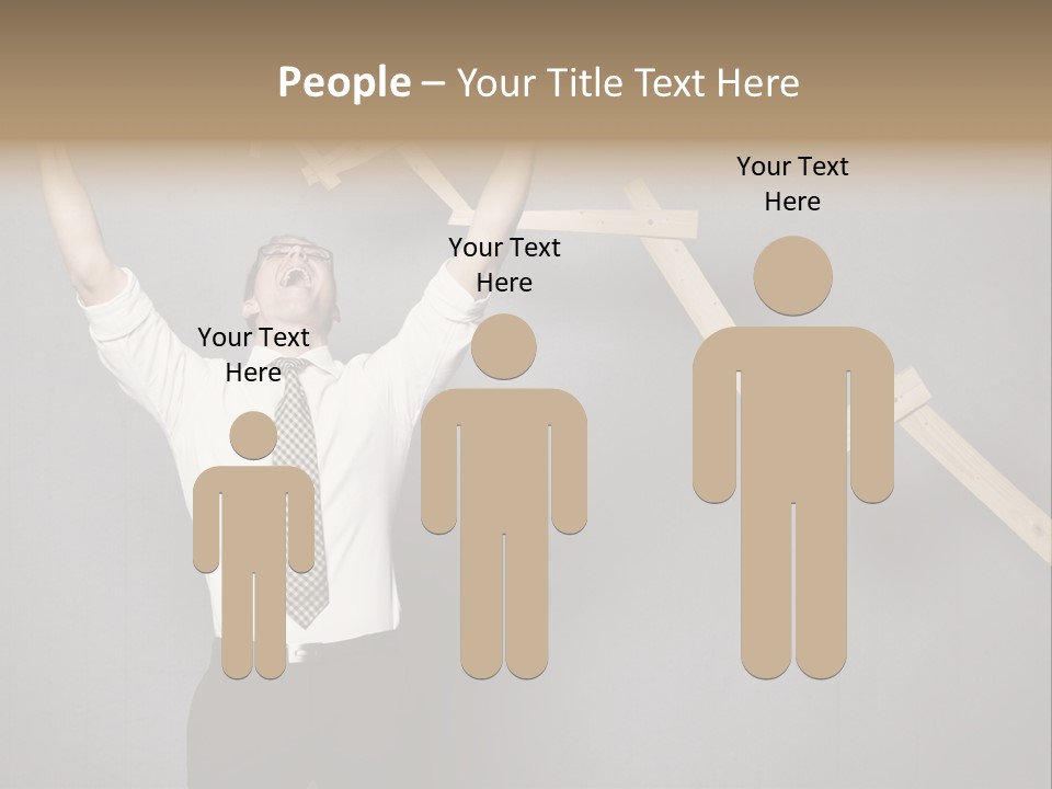 Market Man Cheering PowerPoint Template